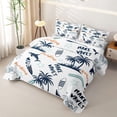 thumbnail image 3 of Erosebridal Surf Palm Silhouette Bed Spread Queen,Navy Shark Summer Queen Coverlet Set For Boys,3 Pieces, 3 of 7