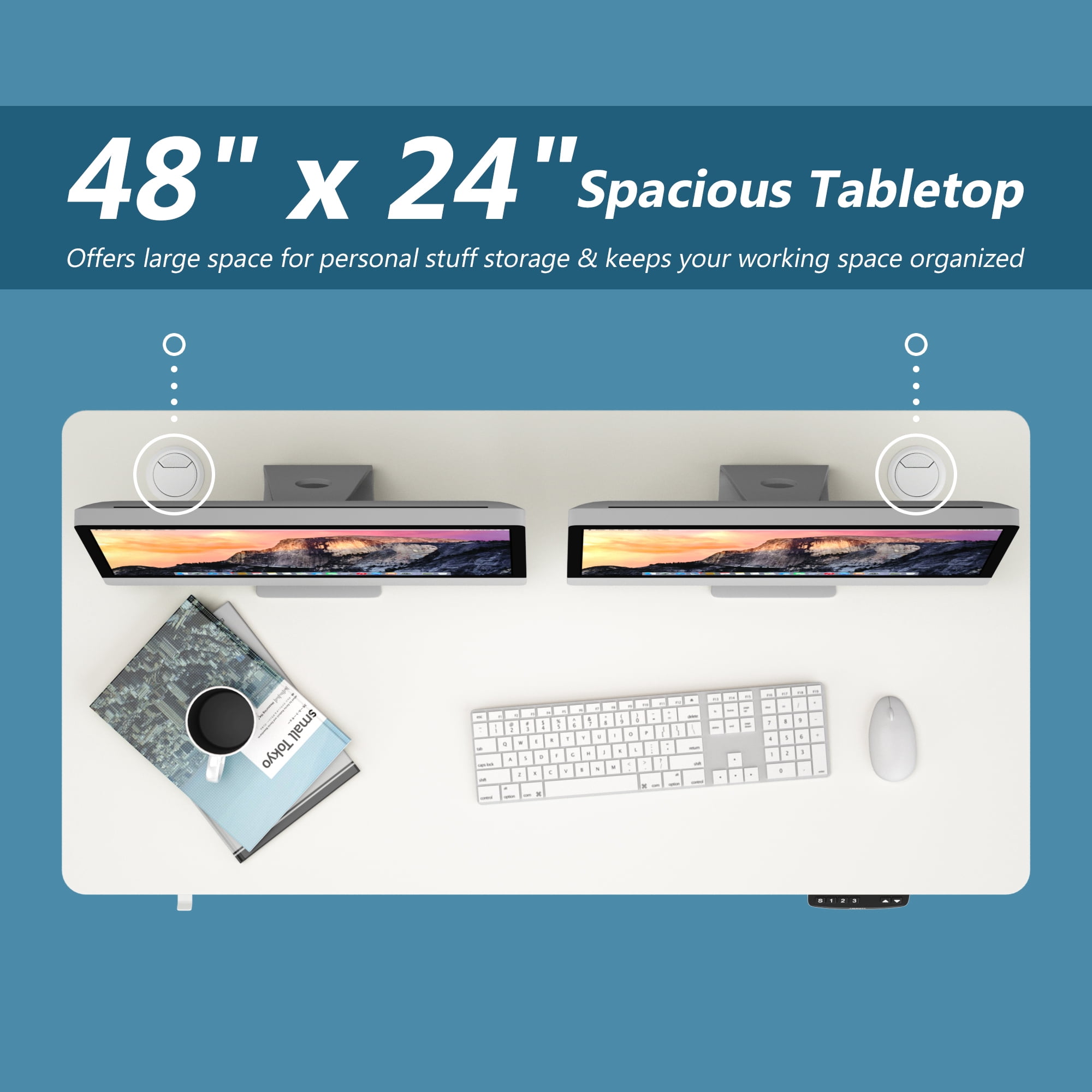 Gymax Electric Standing Desk Sit to Stand Dual Motor White Height Adjustable