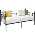 thumbnail image 3 of VECELO Twin Metal Daybed Platform Bed Frame, Slat Support & Under-bed Storage Sofa Bed, Black, 3 of 7