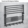 thumbnail image 4 of Toystoory Toallero montado en la pared, barra plegable para baño, cocina, colgante, toallas de ducha, albornoz, colgador de almacenamiento, gancho de Juegos de accesorios de baño 40cm Toystoory HA071072-01, 4 of 6