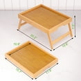 thumbnail image 3 of 2 Pack Bamboo Bed Tray Table with Folding Legs,Breakfast Trays,Serving Tray,Laptop Tray for Working,Food Snack Tray for Bed and Sofa(Natural), 3 of 6