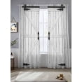 thumbnail image 2 of Farmhouse Wood Grain Sheer Curtains 84 Inch Length 2 Panels Set Window Treatments, Vintage Country Barn Gate Grey Rod Pocket Semi Curtains for Living Room/Bedroom/Kitchen Décor, 104"W x 84"L, 2 of 7