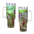 thumbnail image 3 of Lsque Pikmin Pattern 40 OZ Ice Bully Cup with Handle and Straw, Double Wall Stainless Steel Tumbler Travel Coffee Cup with Lid for Christmas Present, 3 of 8