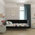 thumbnail image 3 of DHP Franklin Mid-Century Upholstered Daybed Frame, Black Velvet, Twin, 3 of 21
