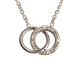 thumbnail image 1 of Collar de Mujer LuckyLy Círculos Entrelazados Acero Inoxidable Zirconia Cúbica Modelo Amy Plateado UNITALLA, 1 of 5