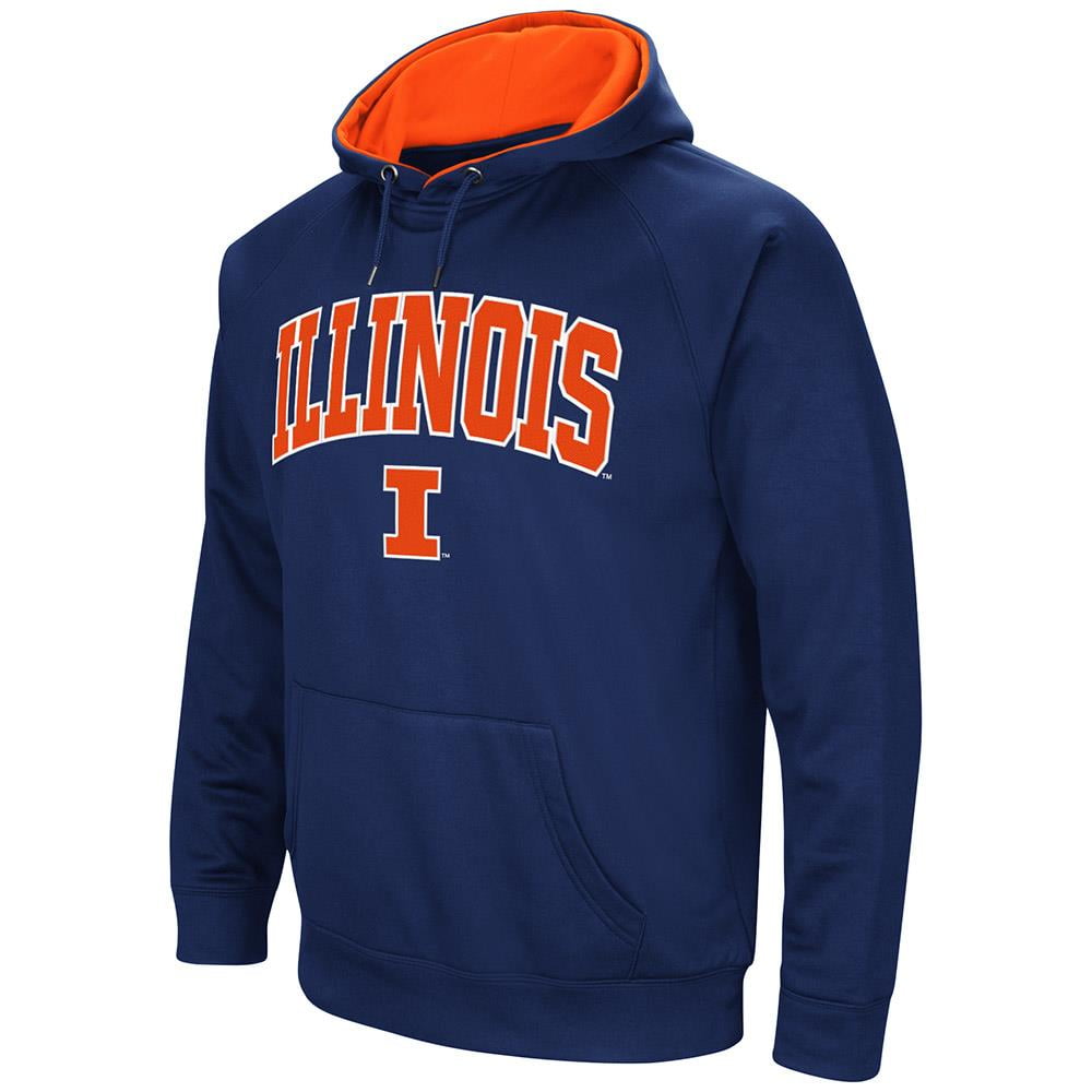 Mens Illinois Fighting Illini Fleece Pull-over Hoodie by Colosseum