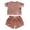 Pink, variant on Hiijoy Toddler Girls Cotton Linen Outfits Short Sleeves T-Shirt & Shorts Set, Sizes 2-3T