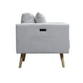 thumbnail image 4 of Mico 33 Inch Modern Sofa Chair with USB Ports and Pocket, Light Gray Fabric- Saltoro Sherpi, 4 of 5