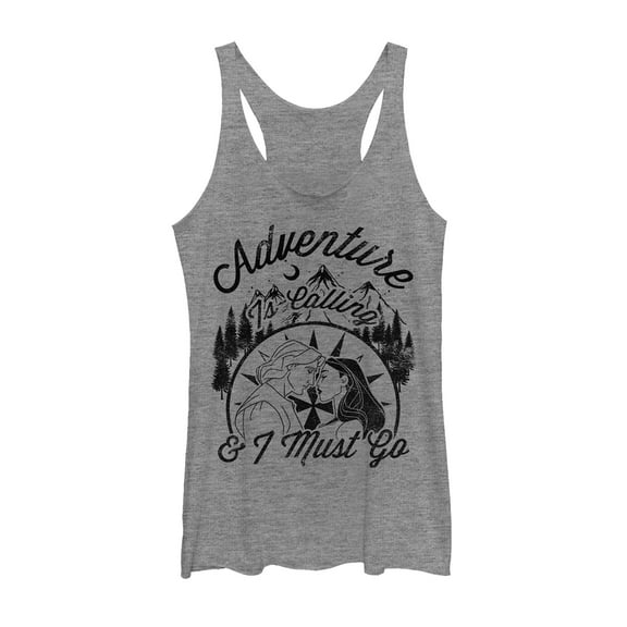 Women's Pocahontas Adventure Calling  Racerback Tank Top Gray Heather Large