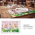 thumbnail image 3 of Placemats Set of 4, Easter Bunny Woven Placemat, Linen Place Mats for Kitchen/Dining Tables, Spring Easter Eggs Floral Pink Plaid Washable Table Mats for Party, 3 of 8