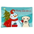 thumbnail image 1 of Carolines Treasures BB1842PILLOWCASE Snowman With Yellow Labrador Fabric Standard Pillowcase, 1 of 2