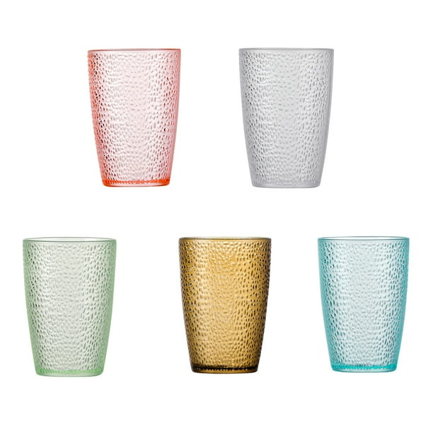 BRIGHTFUFU Taza de agua transparente acrílica de 5 piezas Taza de cerveza apilable Tazas para beber Suministros para fiestas
