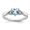 Aquamarine, variant on Pink Tourmaline Heart Ring for Women, 925 Sterling Silver 0.75 Ct with Diamond Accents