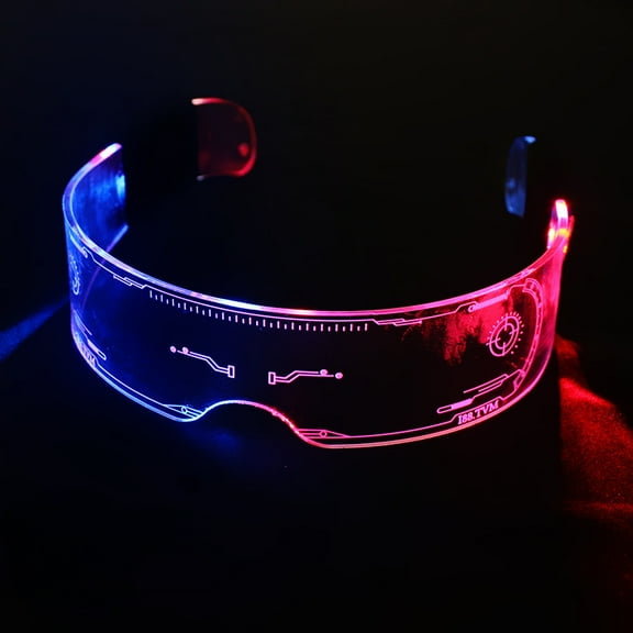 Cyberpunk LED Sunshade glasses - 7 colors, 4 light modes illuminated, bright, fashionable, a trendy accessory suitable for adults. Suitable for bar, nightclub and party performances,