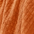 thumbnail image 6 of Exclusivo Mezcla Knitted Twin Size Blanket with Fringes for Bed, Soft and Warm Textured Blanket for All Season, Lightweight Breathable Living Room Bedding, Burnt Orange, 60”x80”, 6 of 7