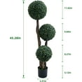 thumbnail image 3 of BouPower Artificial Triple Ball Topiary Trees with Planter Pot,Outdoor Indoor Realistic Faux Shrubs Plants,Fake Trees for Home Offices Porch Decor, 35in/45in, 3 of 6
