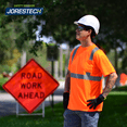 thumbnail image 6 of JORESTECH Hi-Vis Short-Sleeved Work Safety T-Shirt, TS-07 (Orange, XL), 6 of 9