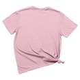 thumbnail image 4 of Hauts d'Été pour Femmes, Blouses Décontractées Élégantes 2024, T-Shirts à Manches Courtes Imprimés, Col Rond, Ample, Rose, 4 of 4