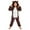 Coffee, variant on Girls One-piece Pajamas, Warm Fleece Long Sleeve Zip up Winter Sleepwear Orange Size 6