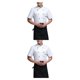 thumbnail image 2 of Kearding Uniforme de Chef de poliéster, delantal de cocina de verano de manga corta, trajes de doble botonadura, camisas para hombres, estilo Type6 NO6, 2 of 6