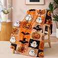 thumbnail image 3 of SPXUBZ Halloween Pumpkin Black Cat Ghost Pattern Flannel Throw Blanket Soft Warm Fleece Blanket for Holiday Season Couch Decor, 3 of 5