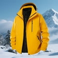 thumbnail image 2 of USNSM (M-5XL) Plus Size Men's Waterproof Hooded Jacket Lightweight Mountain Sports Outdoor Trench Softshell Windproof Jacket for Hiking Yellow M, 2 of 9