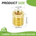 thumbnail image 2 of 1/4" Female to 3/8" Male Convert Screw Adapters, Tripod Thread Adapter Mount, Gold 12 Pcs, 2 of 7