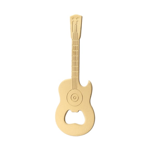 Bottle Opener, Creative Guitar Magnetic Bottle and Can Opener, 2-in-1 Stainless Steel Design, Works as Fridge Magnet, Ideal Gift for Music Lovers and Beer Enthusiasts-Gold Gold