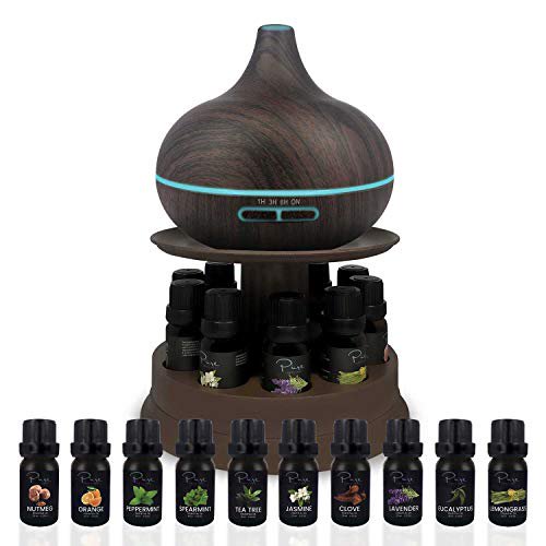 Ultimate Aromatherapy Diffuser Essential Oil Set W Rotating Display Stand Ultrasonic Diffuser Top 10 Essential Oils 300ml Diffuser With 4 Timer 7 Ambient Light Settings Therapeutic Grade Walmart Com Walmart Com