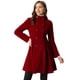 thumbnail image 1 of Abrigo de Terciopelo para Mujer con Doble Botonadura y Cuello Alto Gabardinas de Invierno Rojo oscuro M, 1 of 5