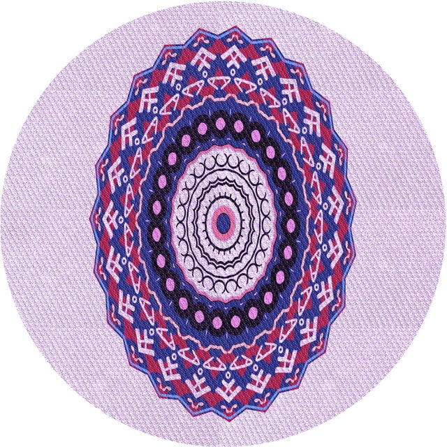 Ahgly Company Machine Washable Indoor Square Transitional Purple Flower Purple Area Rugs, 3' Square