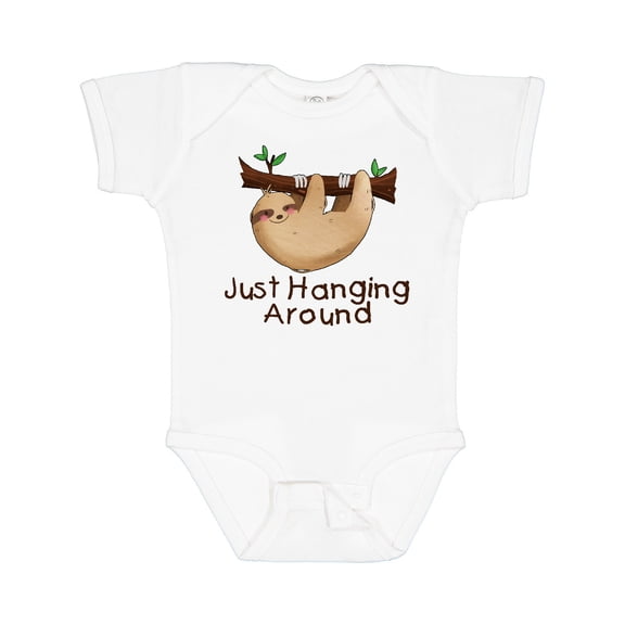 Inktastic Just Hanging Around with Cute Sloth Boys or Girls Baby Bodysuit