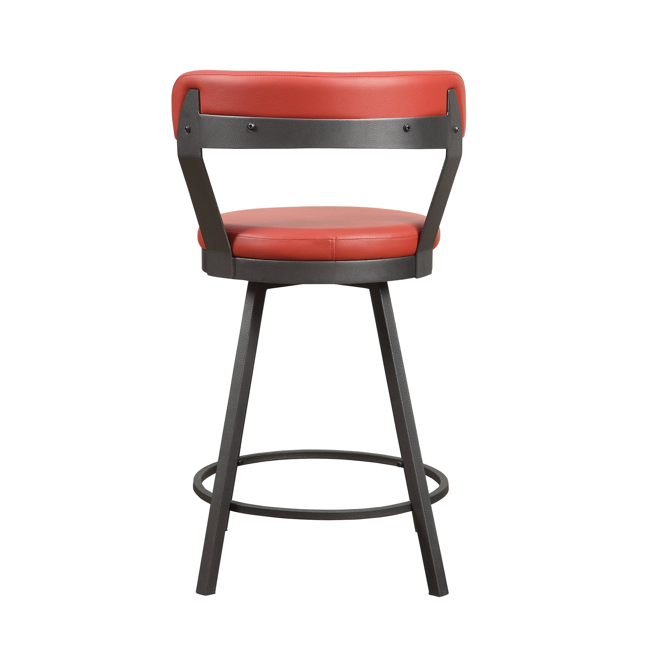OakvillePark Belmar Swivel Counter Height Barstool (Set of 2), Red