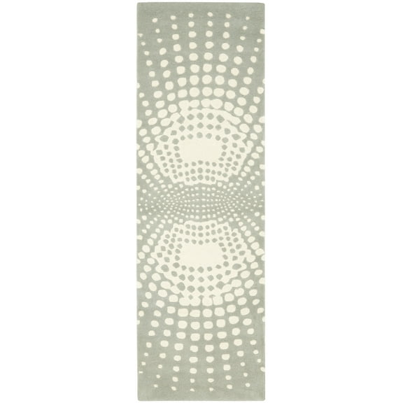 SAFAVIEH Soho David Geometric Runner Rug, Blue/Ivory, 2'6" x 8'