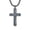 A, variant on Cross Necklace for Men, Black Gold Latin Cross Pendant with Natural Turquoise, 22"+2" Chain, Protection Jewelry