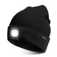 thumbnail image 7 of TAGVO 2 Pack Beanie with Light, USB Rechargeable LED Caps, Flashlight Hat Headlamp Beanie Gifts for Dad Father Husband, Winter Warm Hat for Men Women, Balck, 7 of 7