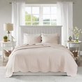 thumbnail image 4 of Madison Park Tuscany Ensemble de Couvre-Lit Réversible 3 Pcs Bord Festonné Blush Full/Queen, 4 of 4