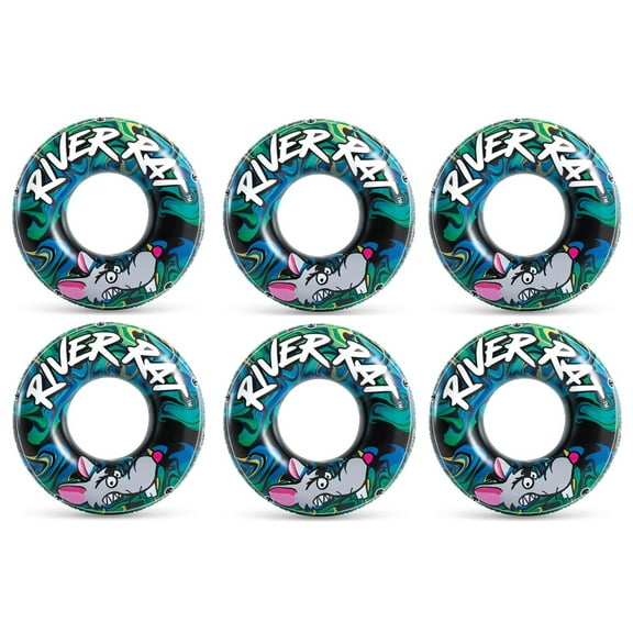 6-Pack Intex River Rat 48-Inch Inflatable Tubes For Lake-Pool-River  6 x 68209E