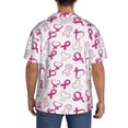 thumbnail image 3 of Pofeuu Breast Cancer Awareness4 Print Mens Casual Short Sleeve Shirts Beach Summer Spread Collar Pocket Tops Men's Casual Short-sleeved Shirt-Medium, 3 of 5