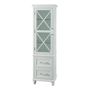 Elegant Home Fashions Blue Ridge Wooden Linen Tower Cabinet with Adjustable Shelves, White