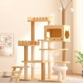 thumbnail image 3 of Villeston 66.9" Wood Cat Tree Tower for Indoor Cats with Sisal-Covered Scratching Posts and Top Perch, Cat Condo with Acrylic Hammock for Small Large Cats, 3 of 7