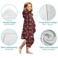 thumbnail image 7 of Red Christmas Plaid and Snowflake Pattern Hooded Bath Towel，50"x30" for Ages 3 To 12 Kids, Quick Dry Lightweight Soft Microfiber Hood Beach Towel Cover Up for Kids, 7 of 7
