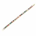 thumbnail image 4 of Gold-Tone Brass Cubic Zirconia Link Chain Smooth Tennis Bracelet Multicolor T166, 4 of 5