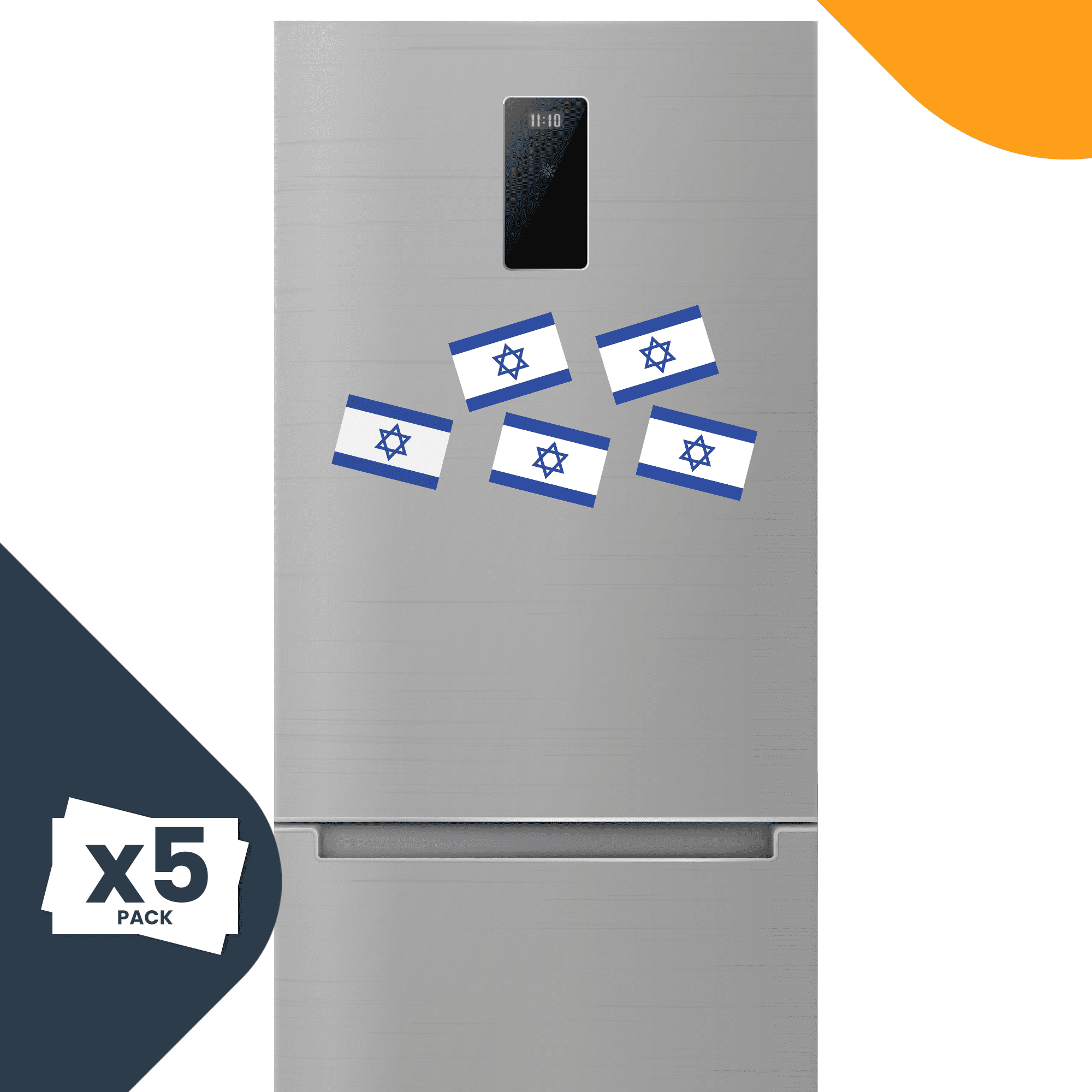 Magnet Me Up Israel Israeli Flag Magnet Decal, 4x6 Inches, 5 Pack, BLU and WHT