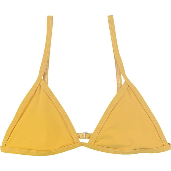 Tavik Womens Jett Contrast Stitch Bikini Swim Top, Yellow, Large