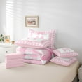 thumbnail image 6 of jejeloiu Kawaii Bows 7 Pieces Bedding Comforter Set,Pink Letter M Full Bedding Set For Bowtie Girls Reversible, 6 of 8