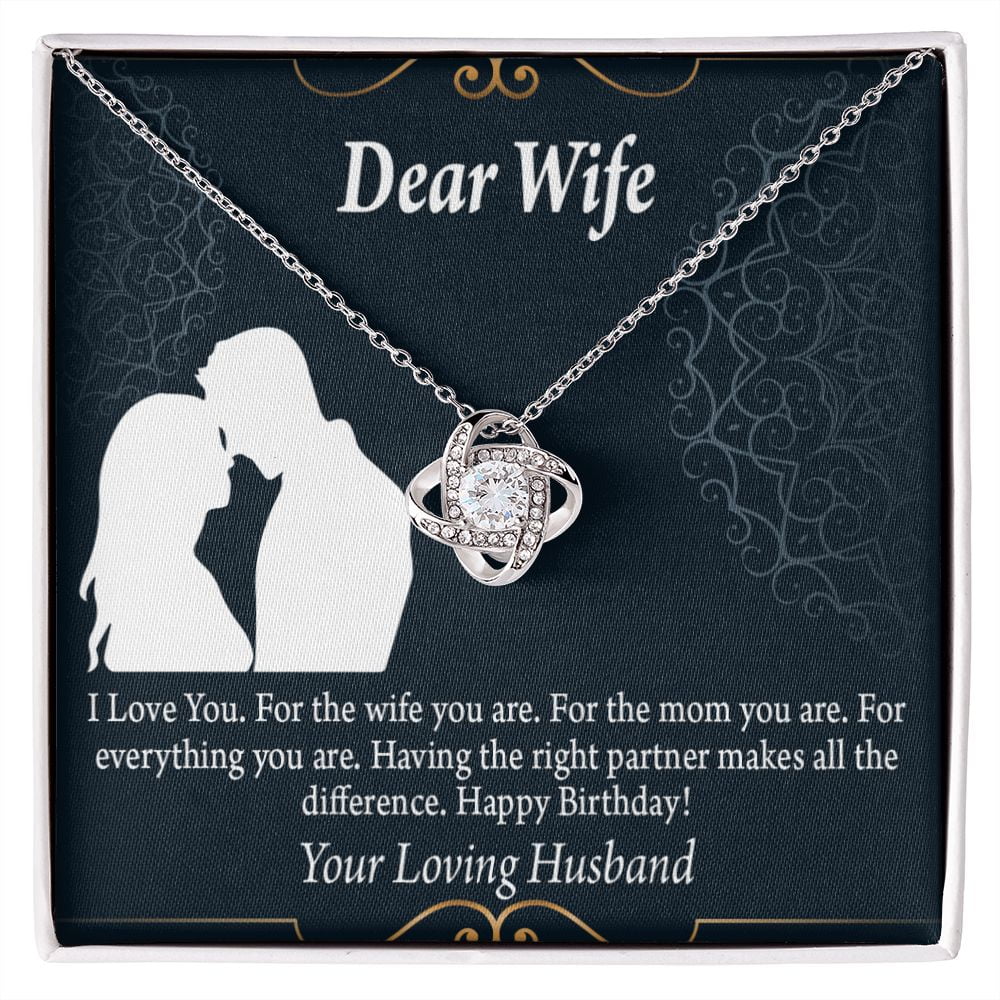 To My Wife Happy Birthday Dear Infinity Knot Necklace Message Card