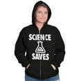 thumbnail image 3 of Science Saves Nerdy Scientist Geek Unisex Fleece Graphic Zip Up Hoodie Brisco Brands 2X, 3 of 5