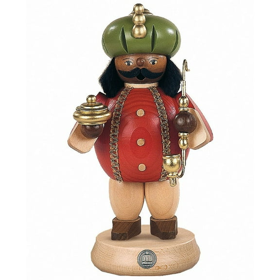 German incense smoker Balthasar, Three Wise Man, height 18 cm / 7 inch, original Erzgebirge by Müller Seiffen