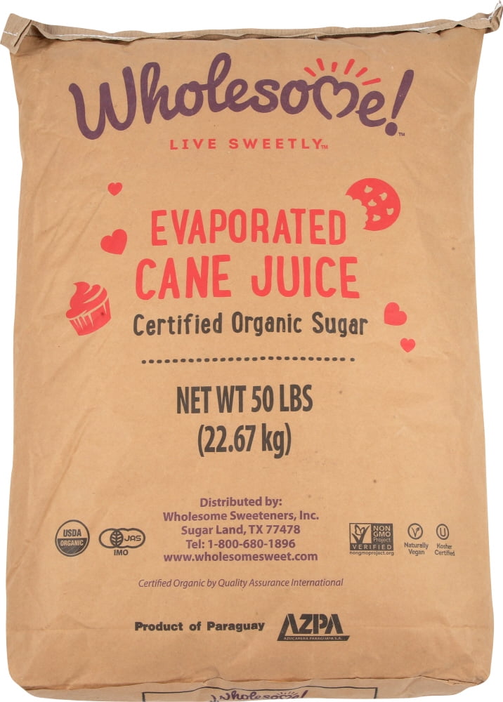 Bulk Wholesome Cane Sugar Evaporated Cane Juice 50 Lb Walmart Com Walmart Com